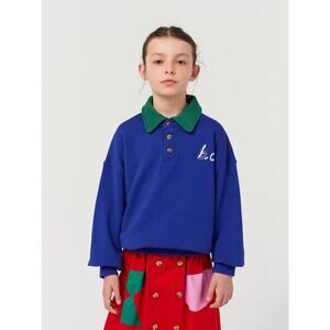 Bobo Choses Navy Unisex Contrasting Collar Polo Sweatshirt size 10-11